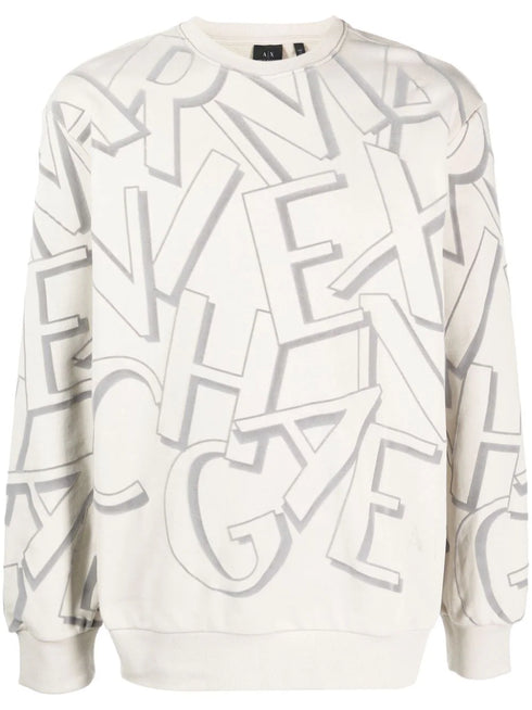 ARMANI EXCHANGE LOGO PRINT COTTON SWEATSHIRT